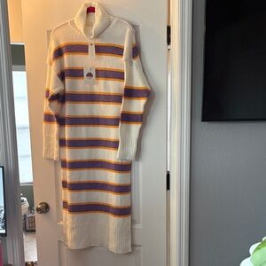 NWT Anthropologie Daily practice Striped Knit Maxi Sweater Dress. Size M